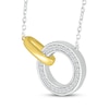 Thumbnail Image 2 of Diamond Circle Necklace 1/10 ct tw Sterling Silver & 10K Yellow Gold 18"