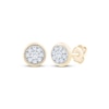 Thumbnail Image 1 of Multi-Diamond Circle Stud Earrings 1/6 ct tw 10K Yellow Gold