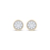 Thumbnail Image 2 of Multi-Diamond Circle Stud Earrings 1/6 ct tw 10K Yellow Gold