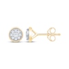 Thumbnail Image 3 of Multi-Diamond Circle Stud Earrings 1/6 ct tw 10K Yellow Gold