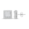 Thumbnail Image 1 of Princess-Cut Multi-Diamond Square Frame Stud Earrings 1 ct tw 10K White Gold