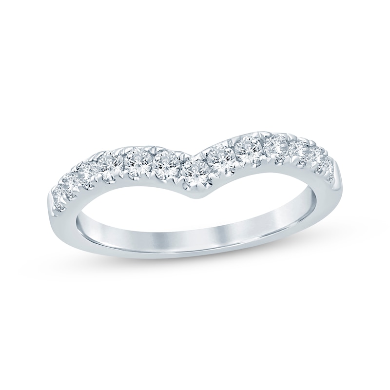 Main Image 1 of Adore Diamond Chevron Anniversary Ring 1/2 ct tw Platinum