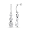 Thumbnail Image 1 of Memories Moments Magic Lab-Grown Diamond Three-Stone Drop Earrings 1/5 ct tw Sterling Silver