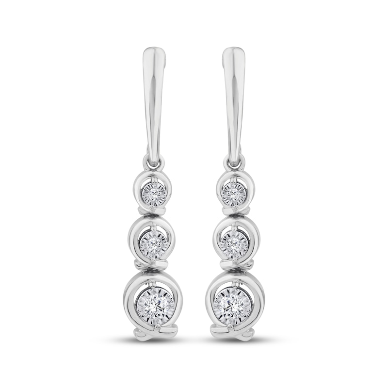 Main Image 2 of Memories Moments Magic Lab-Grown Diamond Three-Stone Drop Earrings 1/5 ct tw Sterling Silver