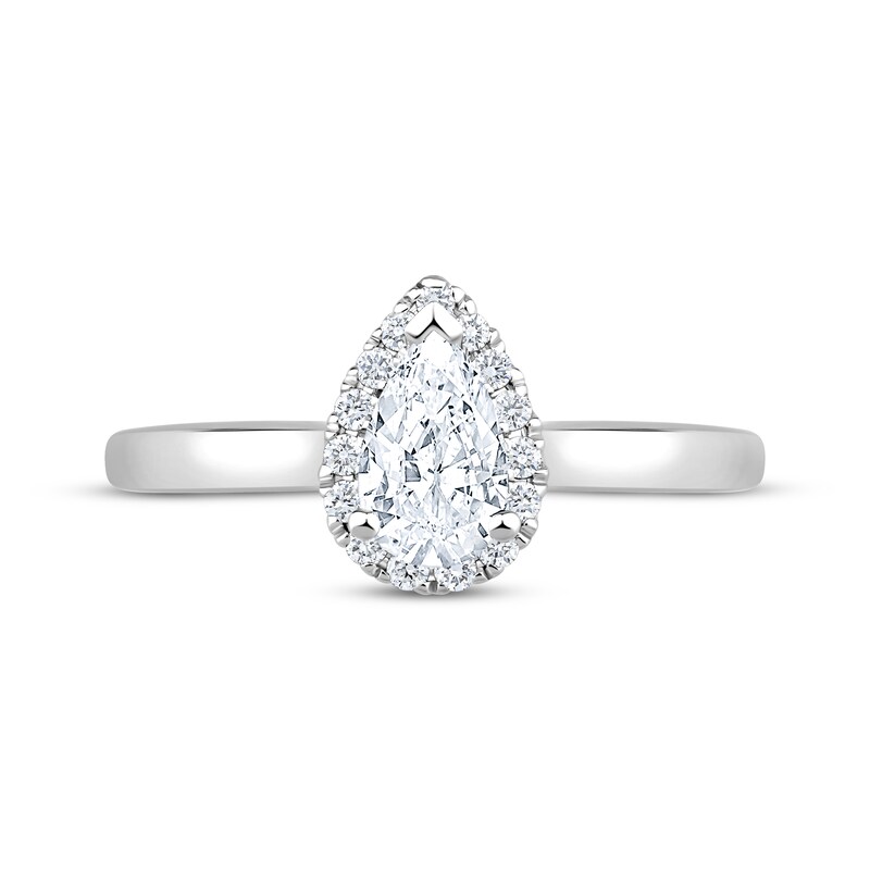 Main Image 4 of Adore Lab-Grown Diamonds Pear-Shaped Halo Engagement Ring 5/8 ct tw 14K White Gold