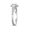 Thumbnail Image 2 of Baguette & Round-Cut Multi-Diamond Cushion-Shaped Fashion Ring 1/4 ct tw 10K White Gold