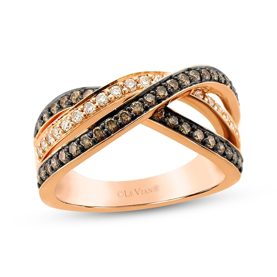 Le Vian Diamond Crossover Ring 7/8 ct tw 14K Strawberry Gold