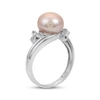 Thumbnail Image 2 of Pink Cultured Pearl & White Topaz Ring Sterling Silver