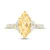 Thumbnail Image 4 of Monique Lhuillier Bliss Marquise-Cut Yellow Lab-Grown Diamond & White Lab-Grown Diamond Engagement Ring 2-5/8 ct tw 18K Yellow Gold