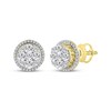 Thumbnail Image 1 of KAY Lab-Grown Diamonds Men's Multi-Stone Circle Curb Chain Stud Earrings 1 ct tw 10K Yellow Gold