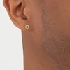 Thumbnail Image 3 of Men's Brown & White Multi-Diamond Circle Stud Earrings 1/2 ct tw 10K Yellow Gold