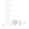 Thumbnail Image 4 of KAY Lab-Grown Diamonds Heart-Shaped Multi-Stone Stud Earrings 1 ct tw 10K White Gold