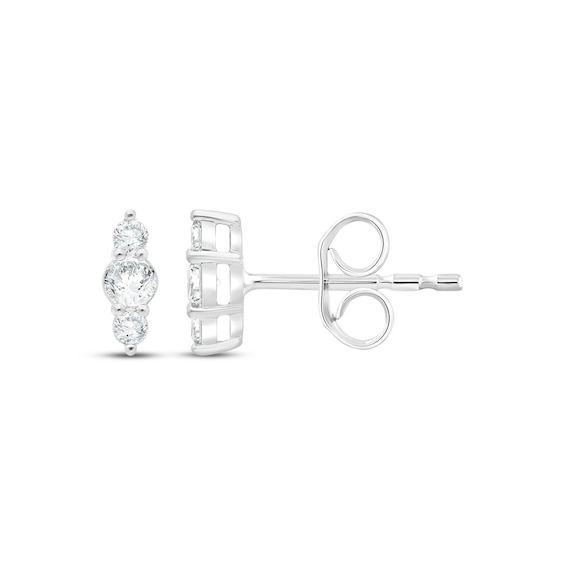 KAY Lab-Grown Diamonds Three-Stone Vertical Stud Earrings 1/5 ct tw 14K White Gold