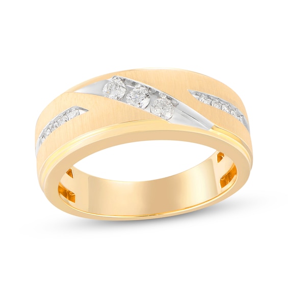 Adore Men's Diamond Wedding Band 1/3 ct tw 10K Yellow Gold
