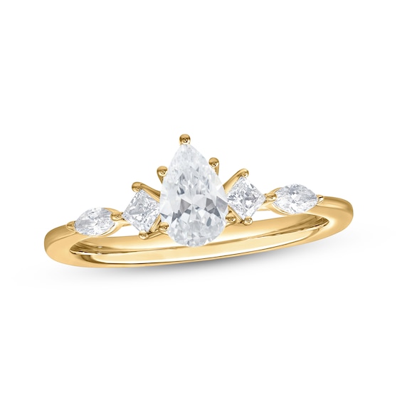 Adore Lab-Grown Diamonds Certified Pear-Shaped Engagement Ring 3/4 ct tw 14K Yellow Gold