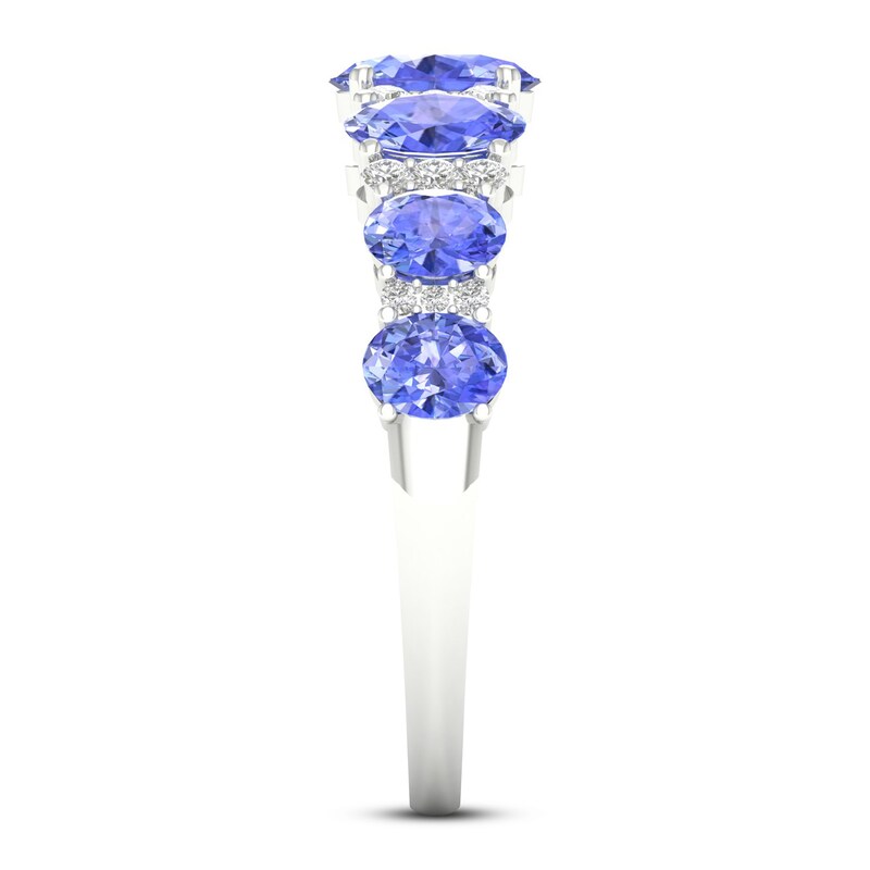 Tanzanite & Diamond Ring 1/6 ct tw 10K White Gold