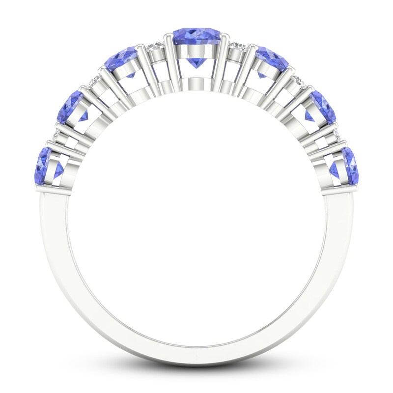Tanzanite & Diamond Ring 1/6 ct tw 10K White Gold