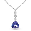 Thumbnail Image 1 of Tanzanite & Diamond Necklace Sterling Silver 18"