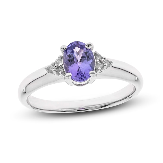 Tanzanite & Diamond Ring 1/20 ct tw Sterling Silver