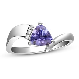 Tanzanite & Diamond Ring Sterling Silver