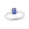 Thumbnail Image 0 of Tanzanite & Diamond Ring 1/20 ct tw Baguette-cut 10K White Gold