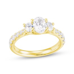 Oval-Cut Diamond Three-Stone Engagement Ring 1-1/2 ct tw 14K Yellow Gold