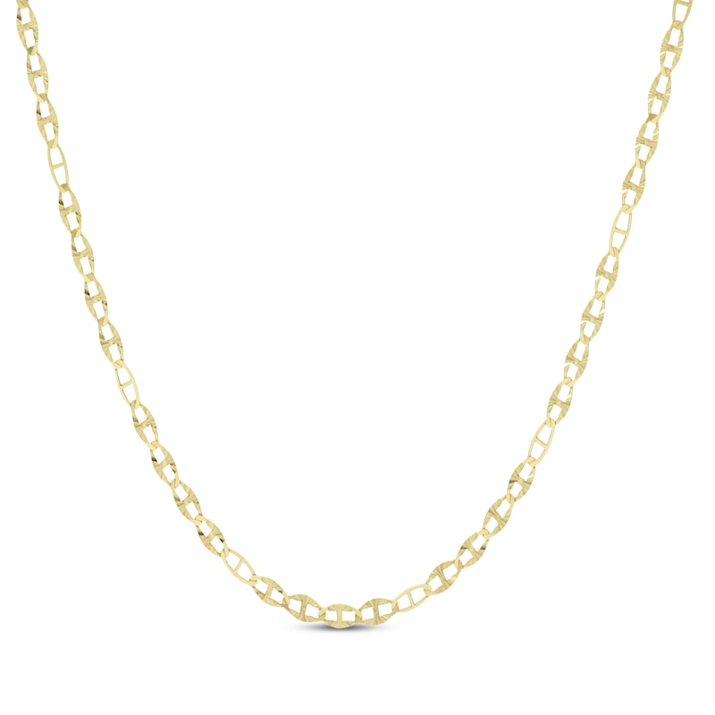 Main Image 1 of Diamond-Cut Valentino Chain Necklace 2.4mm Solid 14K Yellow Gold 20”
