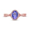 Oval-Cut Tanzanite & Diamond Ring 1/20 ct tw 10K Rose Gold