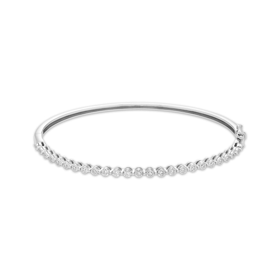Diamond Bangle Bracelet 1/4 ct tw Sterling Silver