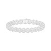 Multi-Diamond Heart Link Bracelet 1/4 ct tw Sterling Silver 7.25"