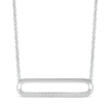 Thumbnail Image 0 of Diamond Paperclip Drop Necklace 1/10 ct tw Sterling Silver 18”