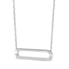 Thumbnail Image 1 of Diamond Paperclip Drop Necklace 1/10 ct tw Sterling Silver 18”