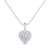 Thumbnail Image 0 of Heart-Shaped & Round-Cut White Lab-Created Sapphire Heart Necklace Sterling Silver 18”
