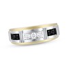 Men’s Black & White Diamond Anniversary Band 1/2 ct tw 10K Two-Tone Gold