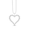 Thumbnail Image 1 of Round-Cut Diamond Heart Necklace 1 ct tw 10K White Gold 18”