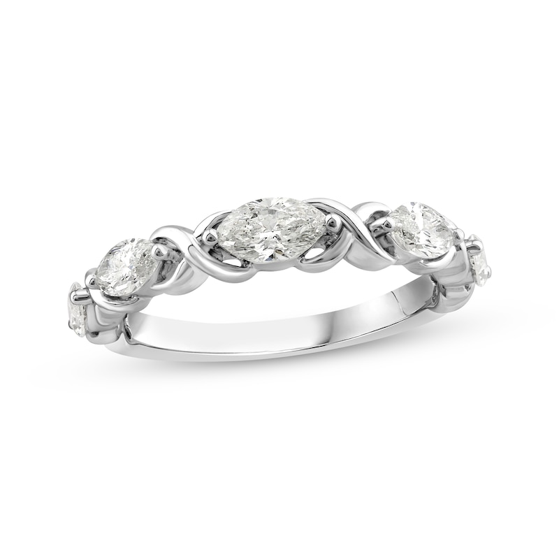 XO from KAY Marquise-Cut Diamond Anniversary Band 1 ct tw 14K White Gold