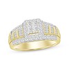 Thumbnail Image 1 of Princess-Cut Quad Multi-Diamond Center Engagement Ring 1 ct tw 10K Yellow Gold