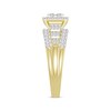 Thumbnail Image 2 of Princess-Cut Quad Multi-Diamond Center Engagement Ring 1 ct tw 10K Yellow Gold