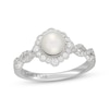 Thumbnail Image 1 of Neil Lane Cultured Akoya Pearl & Diamond Halo Engagement Ring 3/8 ct tw 14K White Gold