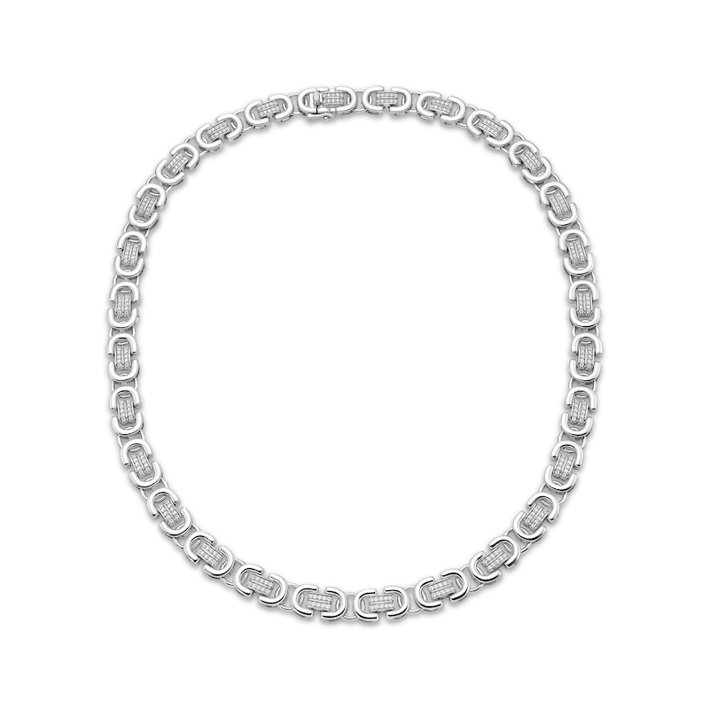 Main Image 1 of Men's Diamond Link Necklace 2-1/2 ct tw Sterling Silver 20"
