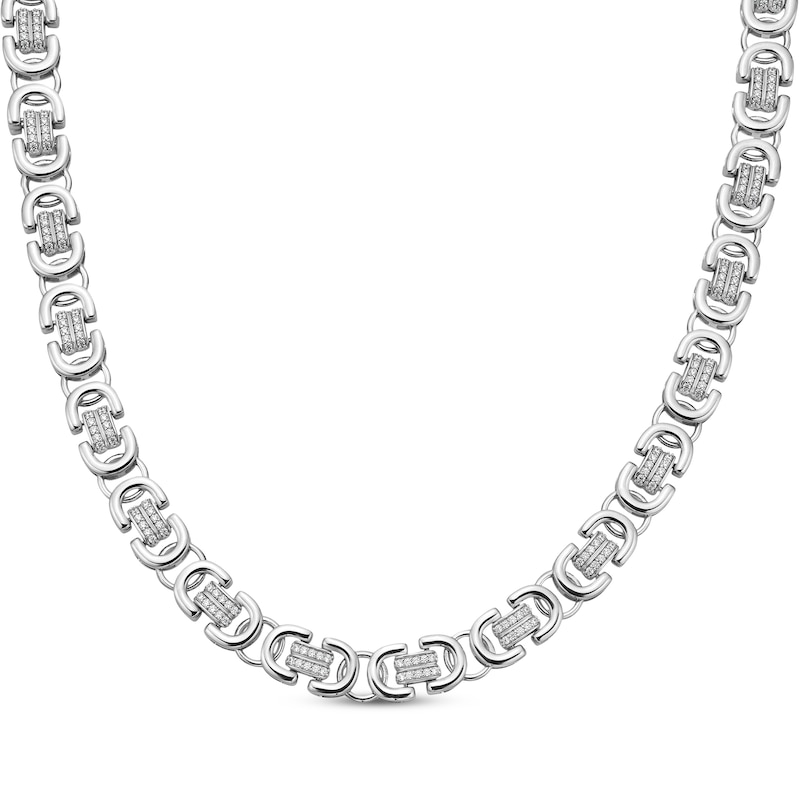 Main Image 2 of Men's Diamond Link Necklace 2-1/2 ct tw Sterling Silver 20"
