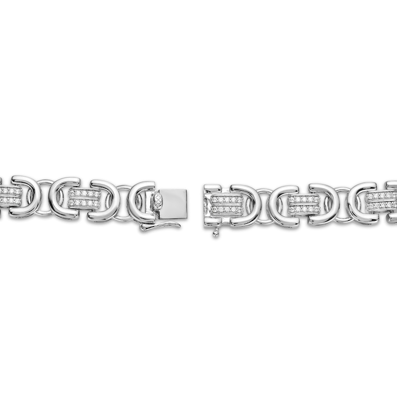 Main Image 3 of Men's Diamond Link Necklace 2-1/2 ct tw Sterling Silver 20"