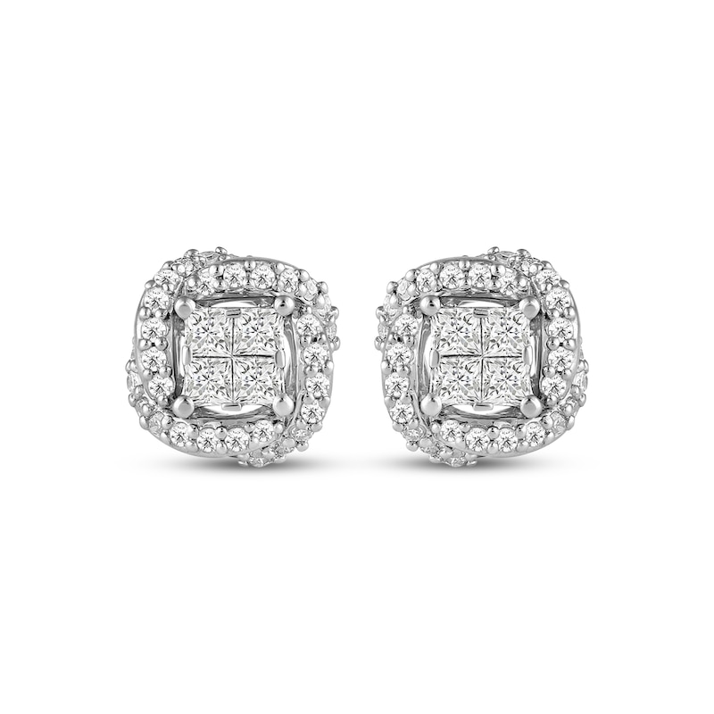 Main Image 2 of Hallmark Diamonds One Love Swirl Knot Earrings 1/3 ct tw Sterling SIlver