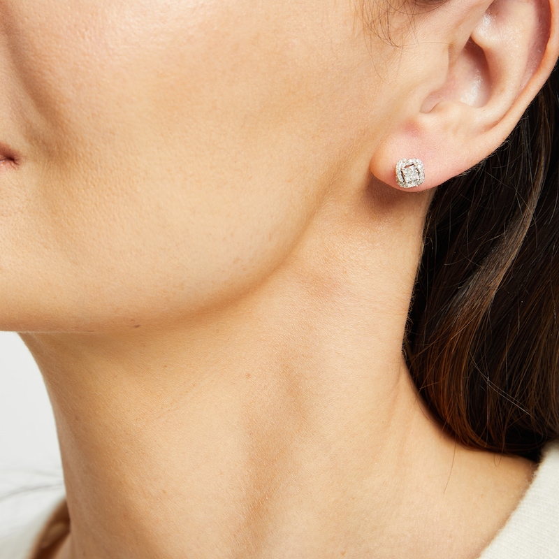 Main Image 3 of Hallmark Diamonds One Love Swirl Knot Earrings 1/3 ct tw Sterling SIlver