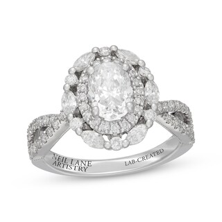 Neil Lane Artistry Oval-Cut Lab-Grown Diamond Double Halo