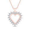 Thumbnail Image 1 of Diamond Heart Outline Necklace 1 ct tw 14K Rose Gold 18"