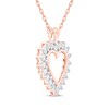 Thumbnail Image 2 of Diamond Heart Outline Necklace 1 ct tw 14K Rose Gold 18"