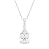 Thumbnail Image 1 of Cushion-Cut White Lab-Created Sapphire Necklace Sterling Silver 18"