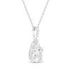 Thumbnail Image 2 of Cushion-Cut White Lab-Created Sapphire Necklace Sterling Silver 18"