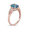 Thumbnail Image 1 of Oval-Cut London Blue Topaz & Diamond Ring 1/10 ct tw 10K Rose Gold